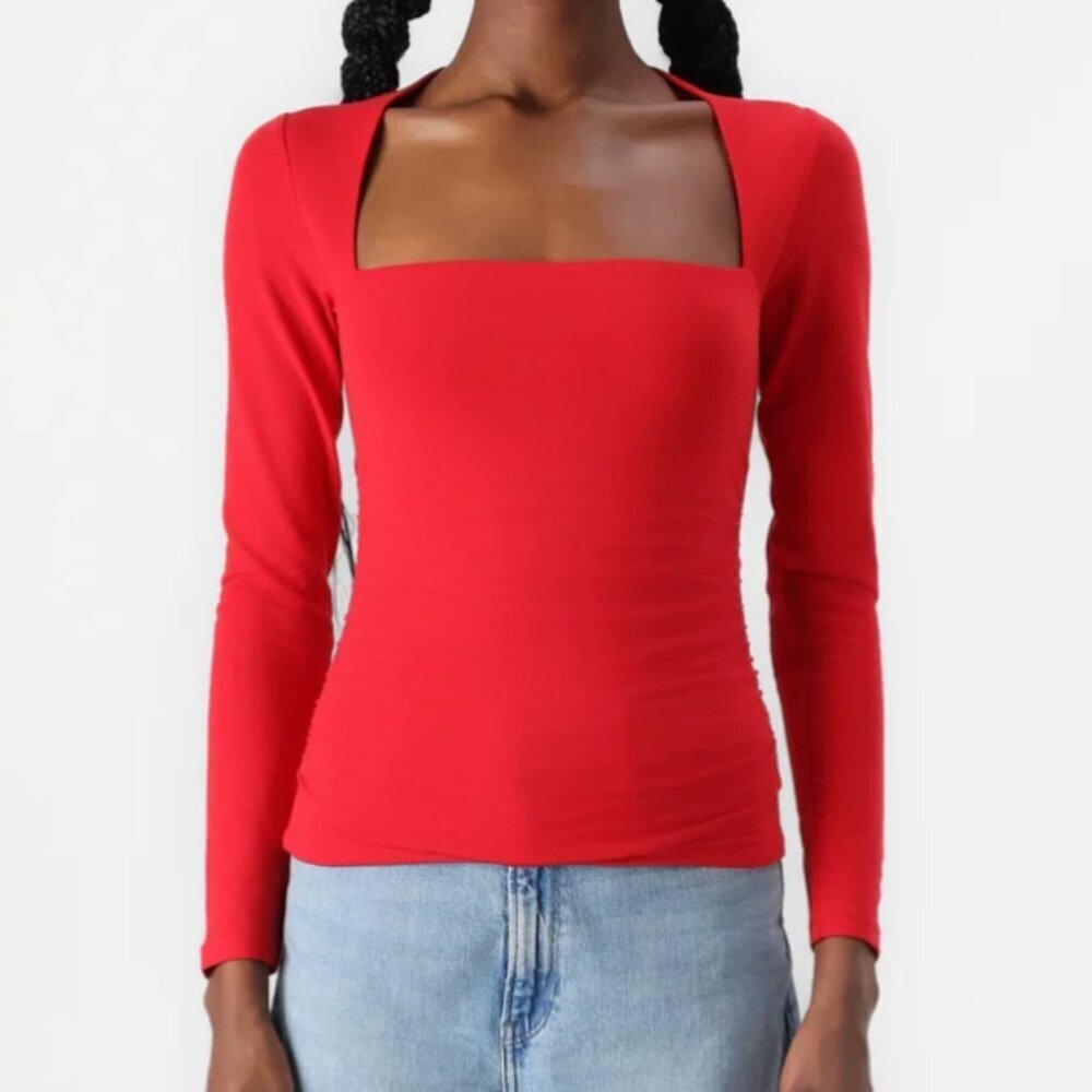 Abercrombie and Fitch Ava Square Neck Long Sleeve
